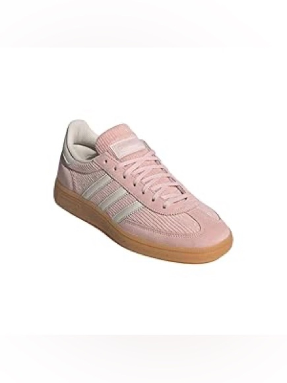 adidas Women’s Light Pink Suede & Mesh Sneaker with Gum Sole